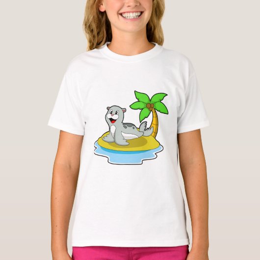 Zegel op het eiland t-shirt (Voorkant)