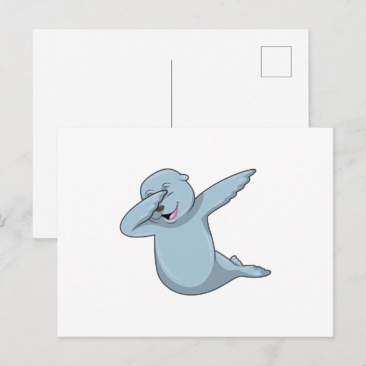 Zegel op Hip Hop Dance Dab Briefkaart (Voorkant / Achterkant)