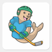 Zegel op ijshockey met ijshockeystick (Voorkant)