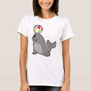 Zegel op watersport met waterpolo t-shirt