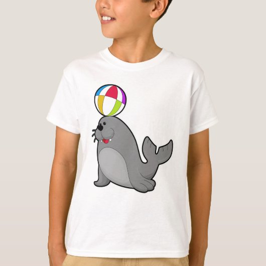 Zegel op watersport met waterpolo t-shirt (Voorkant)