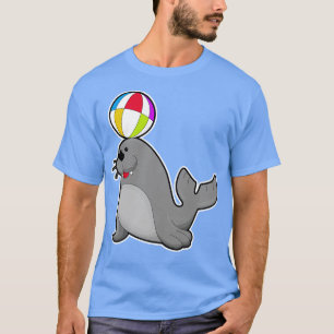 Zegel op watersport met waterpolo t-shirt