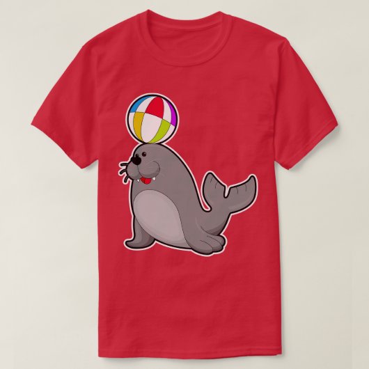 Zegel op watersport met waterpolo t-shirt (Design voorkant)