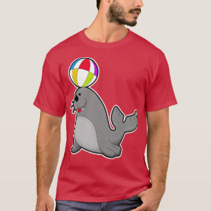 Zegel op watersport met waterpolo t-shirt