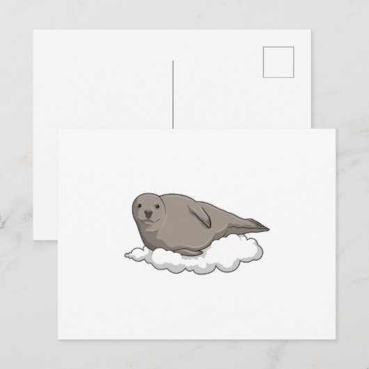 Zegel op wolken briefkaart (Voorkant / Achterkant)