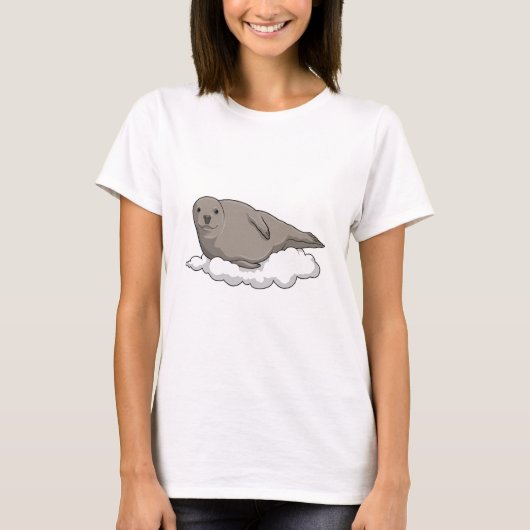 Zegel op wolken t-shirt (Voorkant)