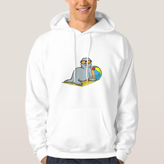 Zegel op zon met waterpolo hoodie (Voorkant)