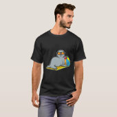 Zegel op zon met waterpolo t-shirt (Voorkant volledig)