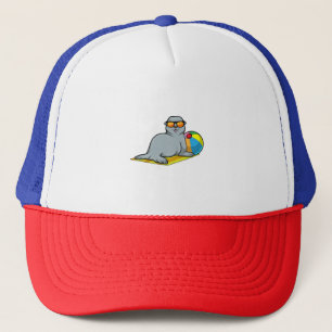 Zegel op zon met waterpolo trucker pet