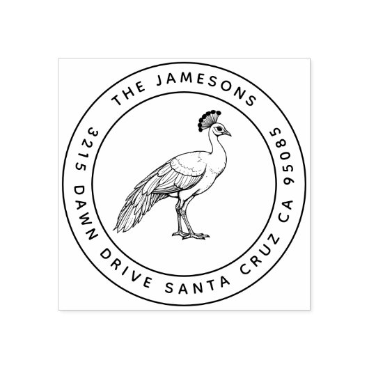 Zegel Pauw Familie – Koninklijke Straling Rubberstempel (Afrduk)