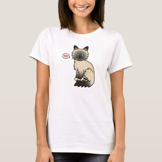 Zegel Point Birmaanse / Ragdoll Kat Liefde T-shirt (Voorkant)