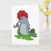 Zegel Raining Umbrella Kaart (Gele Bloem)