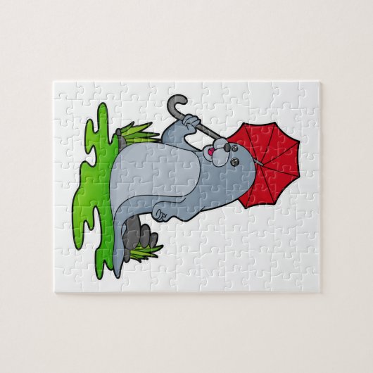 Zegel Raining Umbrella Legpuzzel (Horizontaal)