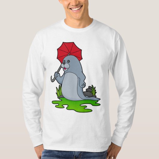 Zegel Raining Umbrella T-shirt (Voorkant)