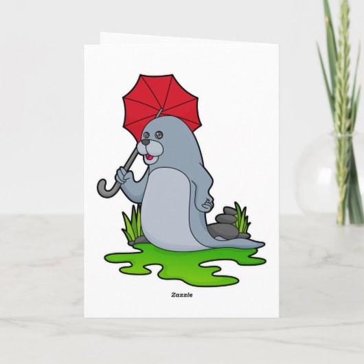 Zegel Regenende Paraplu Kaart (Achterkant)