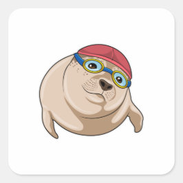 Zegel tijdens het zwemmen met zwembril