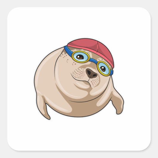 Zegel tijdens het zwemmen met zwembril (Voorkant)