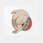 Zegel tijdens het zwemmen met zwembril fleece deken (Voorkant (Horizontaal))