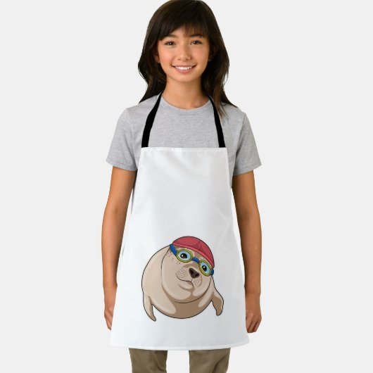 Zegel tijdens het zwemmen met zwembril schort (Insitu)