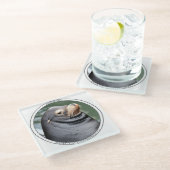 Zegel van Afkeuring Glas Onderzetter (Schuin)