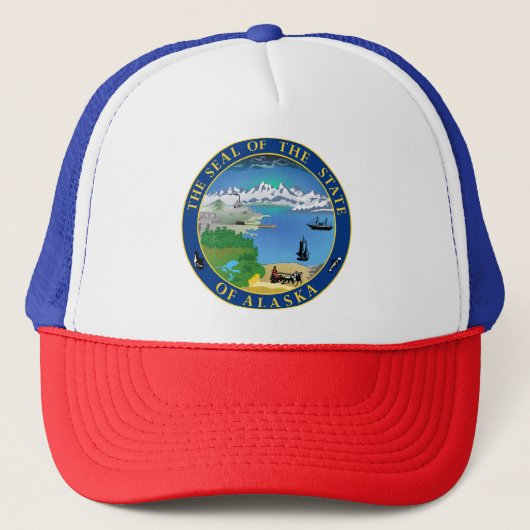 Zegel van Alaska State USA Trucker Hat Pet (Voorkant)