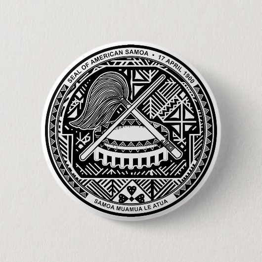 Zegel van Amerikaans Samoa Ronde Button 5,7 Cm (Voorkant)