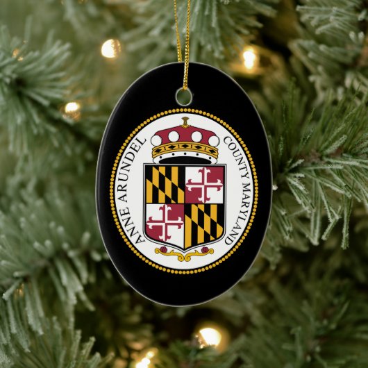 Zegel van Anne Arundel County, MD Keramisch Ornament (Boom)