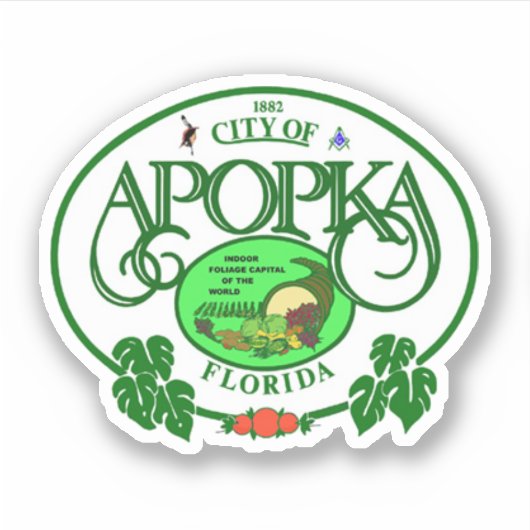 Zegel van Apopka, Florida Sticker (Voorkant)