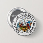 Zegel van Arkansas State USA-knop Ronde Button 5,7 Cm (Voorkant /achterkant)