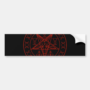 Zegel van Baphomet drievoudige maan en zegel van l Bumpersticker