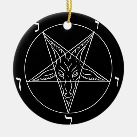 Zegel van Baphomet Keramisch Ornament (Voorkant)
