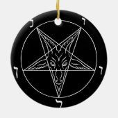 Zegel van Baphomet Keramisch Ornament (Achterkant)