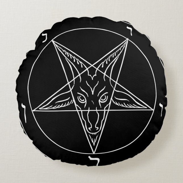Zegel van Baphomet Rond Kussen (Voorkant)