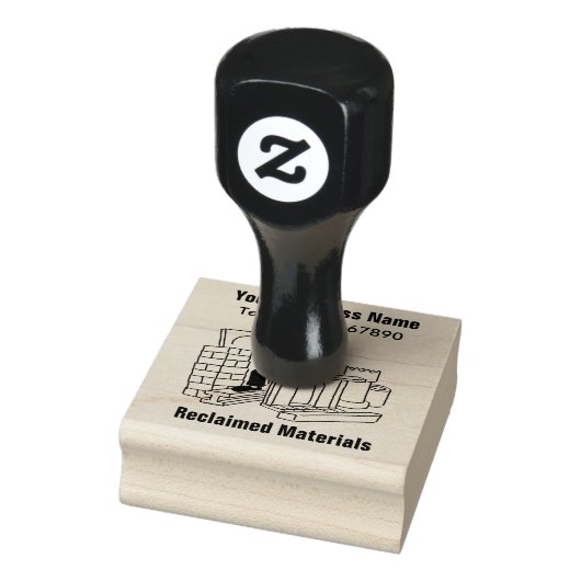 Zegel van bedrijf dat hergebruikte materialen verk rubberstempel (Stempel)