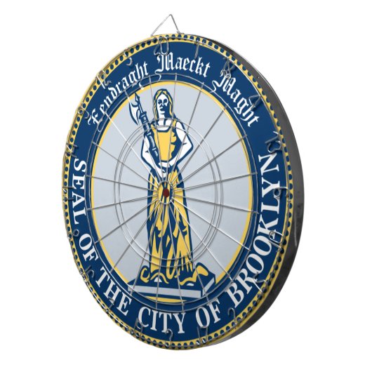 Zegel van Brooklyn (Borough in New York City) Dartbord (Voorkant Rechts)