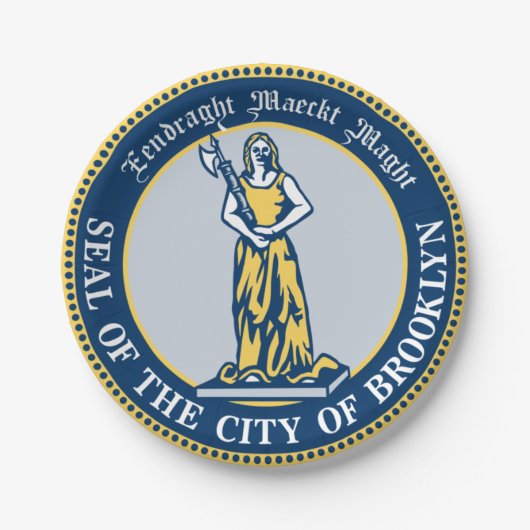 Zegel van Brooklyn (Borough in New York City) Papieren Bordje (Voorkant)