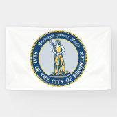 Zegel van Brooklyn (Borough in New York City) Spandoek (Horizontaal)