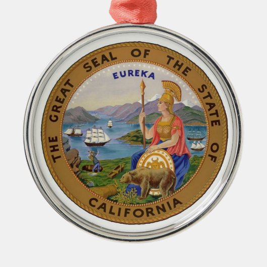 Zegel van Californië-Ornament Metalen Ornament (Voorkant)