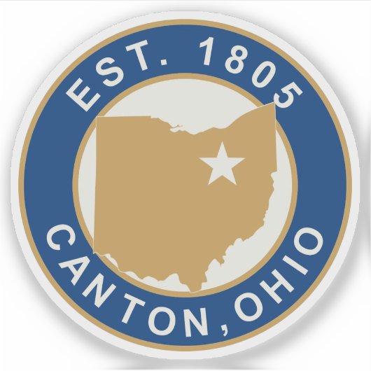Zegel van Canton, Ohio, VS Sticker (Voorkant)