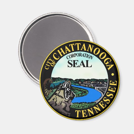 Zegel van Chattanooga, Tennessee Magnet (Voorkant / Achterkant)