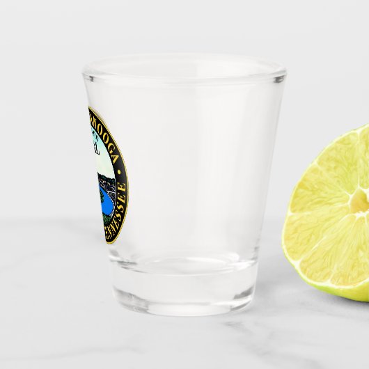 Zegel van Chattanooga, Tennessee Shot Glas (Rechts)