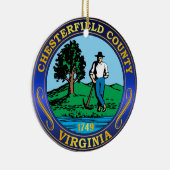 zegel van Chesterfield County Keramisch Ornament (Rechts)