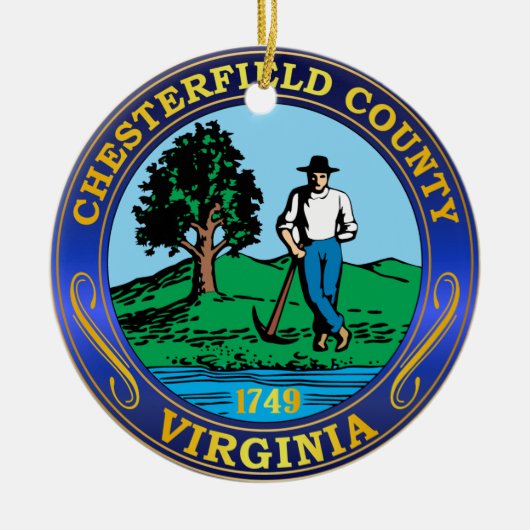 zegel van Chesterfield County Keramisch Ornament (Voorkant)
