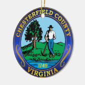 zegel van Chesterfield County Keramisch Ornament (Links)
