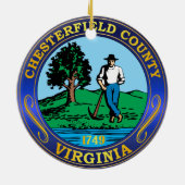 zegel van Chesterfield County Keramisch Ornament (Achterkant)