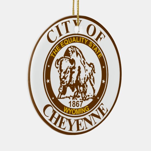 Zegel van Cheyenne, Wyoming Ceramic Ornament (Rechts)