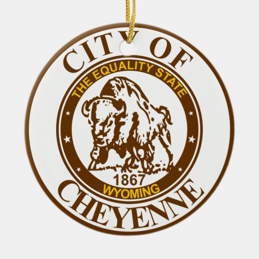 Zegel van Cheyenne, Wyoming Ceramic Ornament (Voorkant)