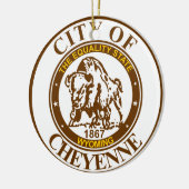 Zegel van Cheyenne, Wyoming Ceramic Ornament (Links)
