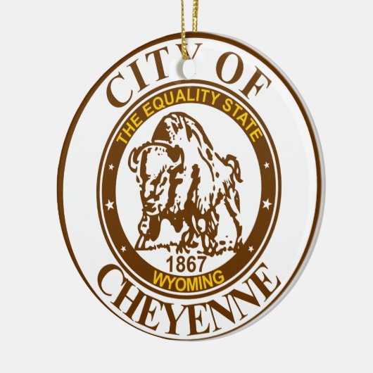 Zegel van Cheyenne, Wyoming Ceramic Ornament (Links)