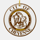 Zegel van Cheyenne, Wyoming Ceramic Ornament (Achterkant)